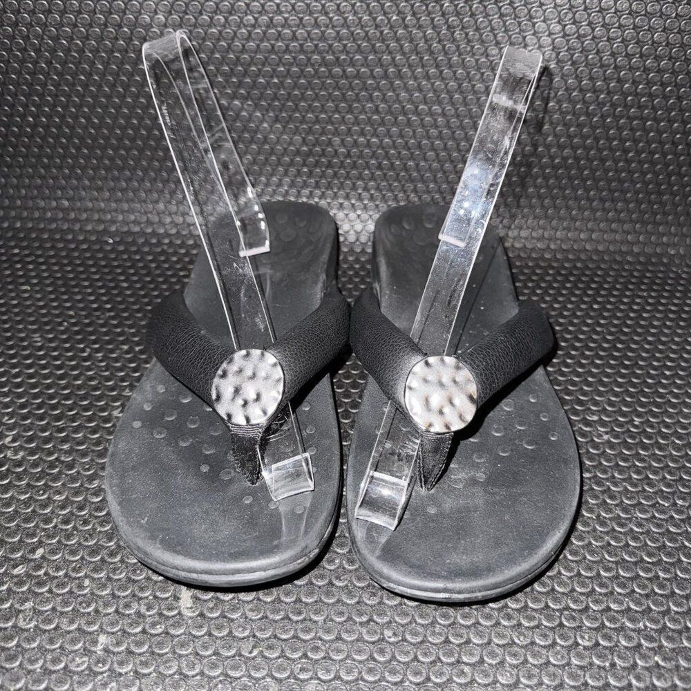 Vionic Lida Black Silp Slide Flip Flop Summer Beach Sandal Womens Size 7